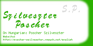 szilveszter poscher business card